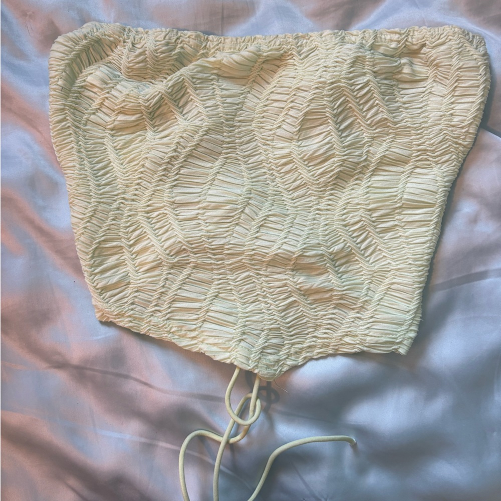 Textured Light Lime Green Tube Top
